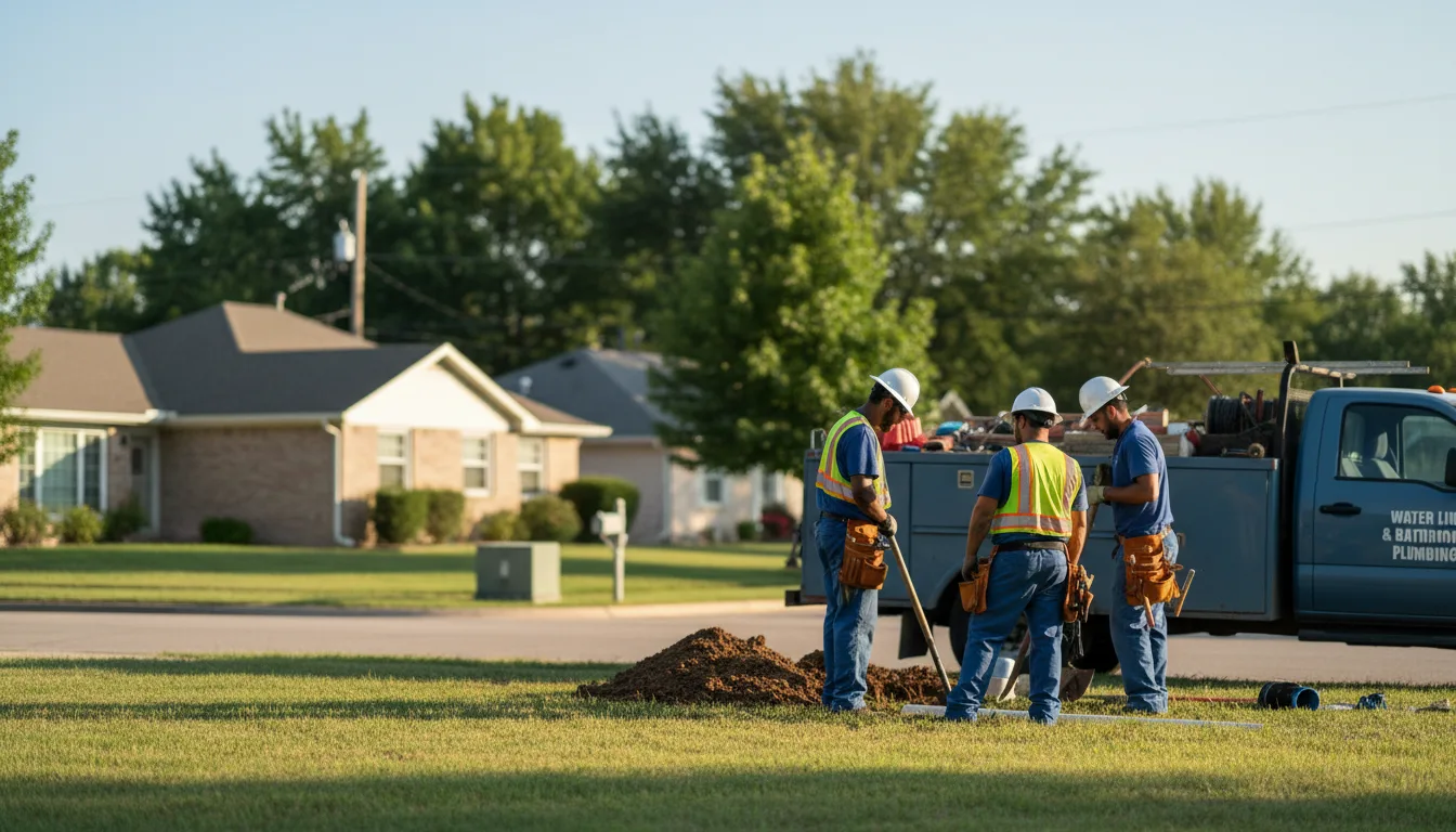 Residential water line and bathroom plumbing service in Marthasville, MO